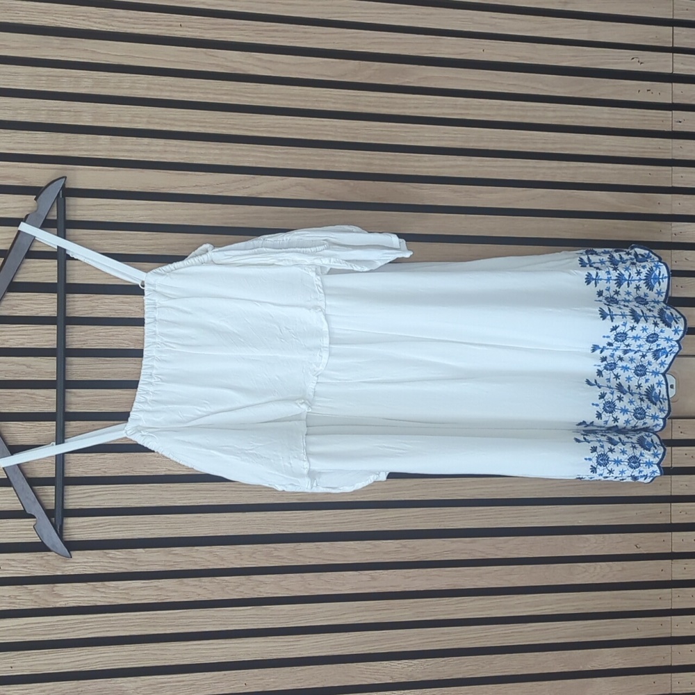 Miami White Dress with Blue Accents - XS